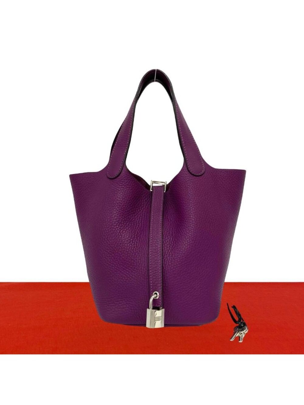 Hermes Picotin Lock PM Taurillon Clemence Handbag Mini Tote Anemone Purple